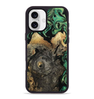 iPhone 16 Plus Wood Phone Case - Shyann (Green, 800368)