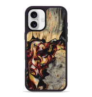 iPhone 16 Plus Wood Phone Case - Mable (Red, 800419)