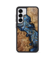 Galaxy S25 Wood Phone Case - Nayeli (Teal & Gold, 800421)