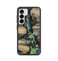Galaxy S25 Wood Phone Case - Syreeta (Teal & Gold, 800459)