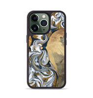 iPhone 13 Pro Wood Phone Case - Jaeden (Teal & Gold, 800460)