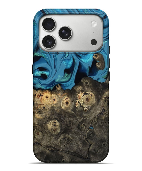 iPhone 17 Pro Max Wood Live Edge Phone Case - Bobbye (Blue, 800490)