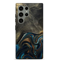 Galaxy S24 Ultra Wood Live Edge Phone Case - Titus (Teal & Gold, 800508)