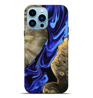 iPhone 14 Pro Max Wood Live Edge Phone Case - Oswaldo (Blue, 800509)