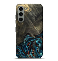 Galaxy S23 Plus Wood Live Edge Phone Case - Nettie (Teal & Gold, 800518)