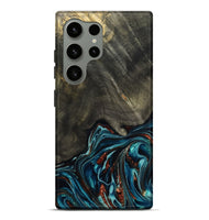 Galaxy S24 Ultra Wood Live Edge Phone Case - Nettie (Teal & Gold, 800518)