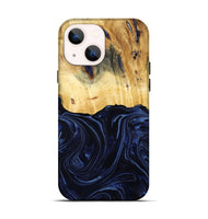 iPhone 14 Wood Live Edge Phone Case - Arlette (Blue, 800525)