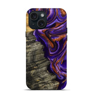 iPhone 15 Wood Live Edge Phone Case - Jerilyn (Purple, 800537)