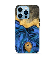 iPhone 14 Pro Wood Live Edge Phone Case - Adler (Blue, 800540)