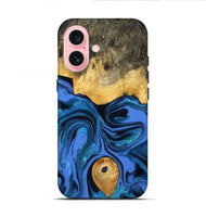 iPhone 16 Wood Live Edge Phone Case - Adler (Blue, 800540)