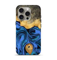 iPhone 16 Pro Wood Live Edge Phone Case - Adler (Blue, 800540)