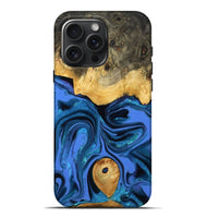 iPhone 16 Pro Max Wood Live Edge Phone Case - Adler (Blue, 800540)