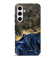 Galaxy S25 Plus Wood Live Edge Phone Case - Leona (Blue, 800541)