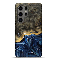 Galaxy S25 Ultra Wood Live Edge Phone Case - Leona (Blue, 800541)
