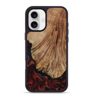 iPhone 16 Plus Wood Phone Case - Joselin (Red, 800553)