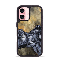 iPhone 16 Wood Phone Case - Andria (Black & White, 800558)