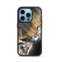 iPhone 14 Pro Wood Phone Case - Hailee (Black & White, 800559)