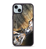 iPhone 15 Plus Wood Phone Case - Hailee (Black & White, 800559)
