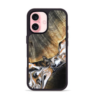 iPhone 16 Wood Phone Case - Hailee (Black & White, 800559)