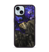 iPhone 15 Wood Phone Case - Jannie (Purple, 800641)