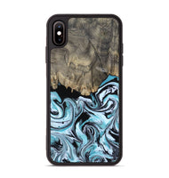 iPhone Xs Max Wood Phone Case - Aviana (Blue, 800649)