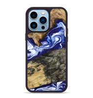 iPhone 14 Pro Max Wood Phone Case - Maxwell (Blue, 800664)