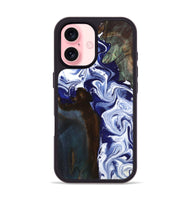 iPhone 16 Wood Phone Case - Ed (Blue, 800666)