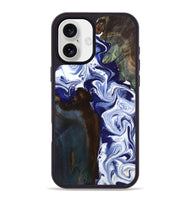 iPhone 16 Plus Wood Phone Case - Ed (Blue, 800666)