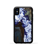iPhone Xs Wood Phone Case - Ed (Blue, 800666)