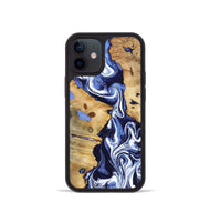 iPhone 12 mini Wood Phone Case - Zona (Blue, 800667)