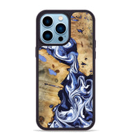 iPhone 14 Pro Max Wood Phone Case - Zona (Blue, 800667)