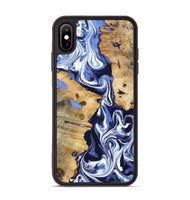 iPhone Xs Max Wood Phone Case - Zona (Blue, 800667)