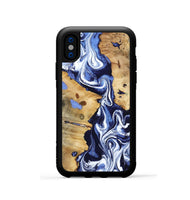 iPhone Xs Wood Phone Case - Zona (Blue, 800667)