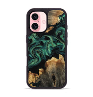iPhone 16 Wood Phone Case - Lizeth (Green, 800676)