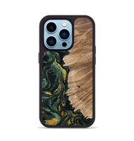 iPhone 14 Pro Wood Phone Case - Madilyn (Green, 800681)