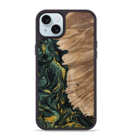 iPhone 15 Plus Wood Phone Case - Madilyn (Green, 800681)