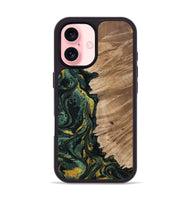 iPhone 16 Wood Phone Case - Madilyn (Green, 800681)