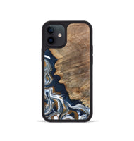 iPhone 12 mini Wood Phone Case - Whitley (Teal & Gold, 800685)