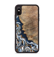 iPhone Xs Max Wood Phone Case - Whitley (Teal & Gold, 800685)