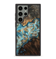 Galaxy S23 Ultra Wood Phone Case - Dominic (Teal & Gold, 800692)