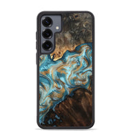 Galaxy S25 Plus Wood Phone Case - Dominic (Teal & Gold, 800692)