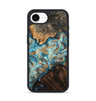 iPhone 16e Wood Phone Case - Dominic (Teal & Gold, 800692)