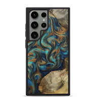 Galaxy S24 Ultra Wood Phone Case - Rodolfo (Teal & Gold, 800693)