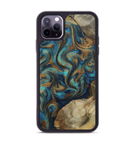 iPhone 11 Pro Max Wood Phone Case - Rodolfo (Teal & Gold, 800693)