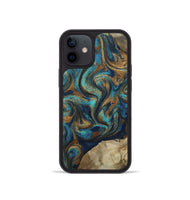 iPhone 12 mini Wood Phone Case - Rodolfo (Teal & Gold, 800693)