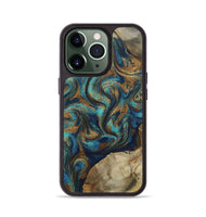 iPhone 13 Pro Wood Phone Case - Rodolfo (Teal & Gold, 800693)