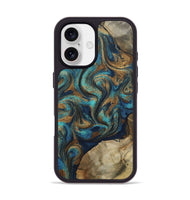 iPhone 17 Wood Phone Case - Rodolfo (Teal & Gold, 800693)