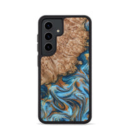 Galaxy S24 Wood Phone Case - Arnold (Teal & Gold, 800694)