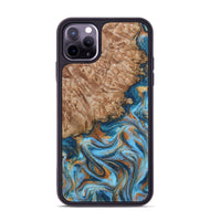 iPhone 11 Pro Max Wood Phone Case - Arnold (Teal & Gold, 800694)