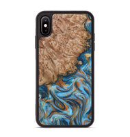 iPhone Xs Max Wood Phone Case - Arnold (Teal & Gold, 800694)